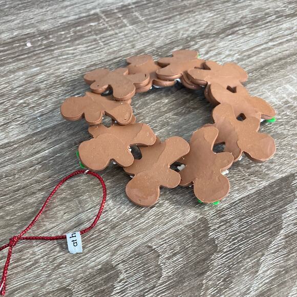 Gingerbread Wreath Christmas Ornament Cookie Candyland Holiday Tree Decor Cute - Picture 9 of 9
